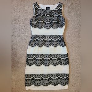 White dress with black lace size 4